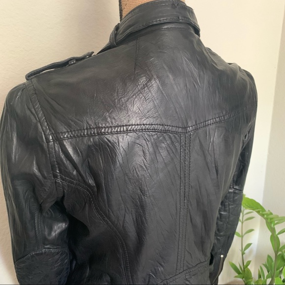 Sanctuary Black Leather Jacket Size Small - Picture 3 of 5